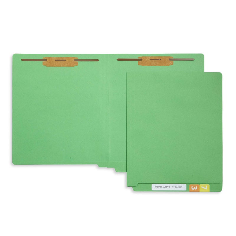 Blue Summit Supplies 50 Green End Tab Fastener File Folders - Reinforced Straight Cut Tab - Durable 2 Prongs Designed to Organize Standard Medical Files, Receipts, Office Reports, and More - Letter Size, Green, 50 Pack - Image 3